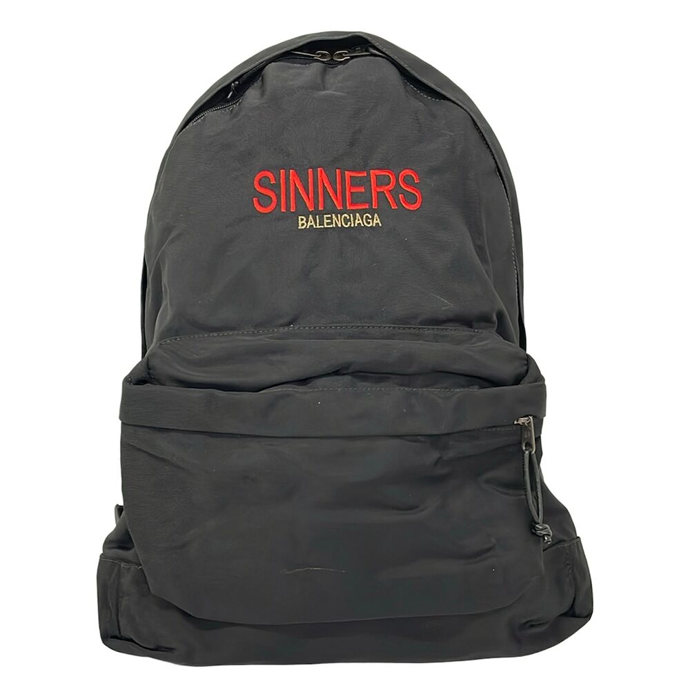 Balenciaga Explorer Backpack 459744 Black Red Gold